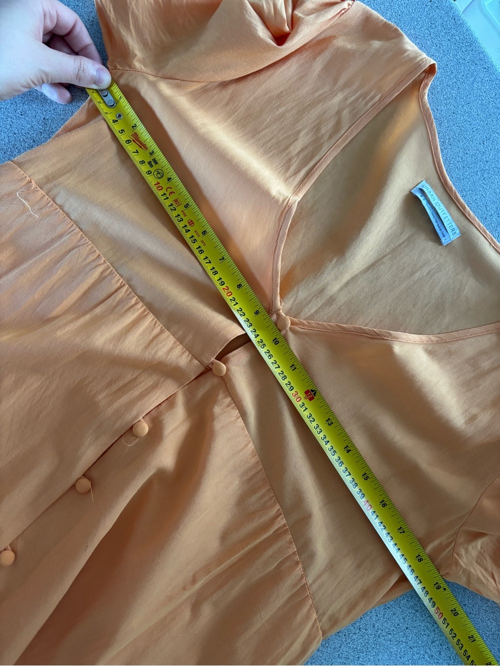 Urban Outfitters Orange Cottagecore Tiered Maxi Dress M Button Front Flowy Lined - Picture 8 of 13